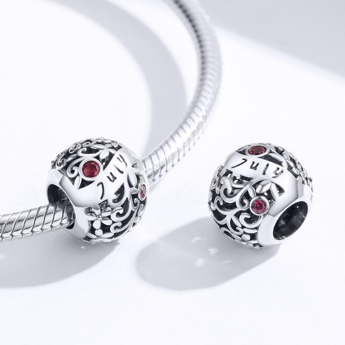 925 Sterling Silver Diy Birthstone Bracelet / Necklace Set July Style - July