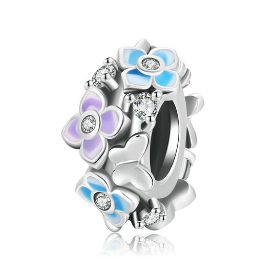 925 Sterling Silver Butterfly Love Flower Beads For Diy Bracelets & Necklaces