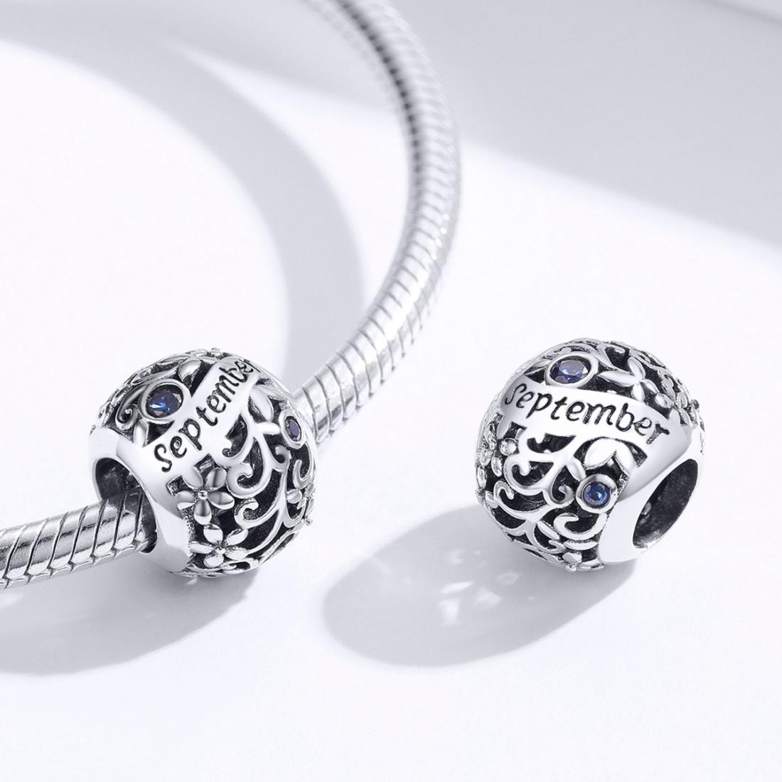 925 Sterling Silver Diy Birthstone Bracelet & Necklace Set September Style - September