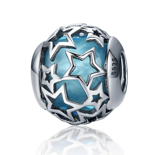 925 Sterling Silver Starry Sky Beads For Diy Bracelets & Necklaces