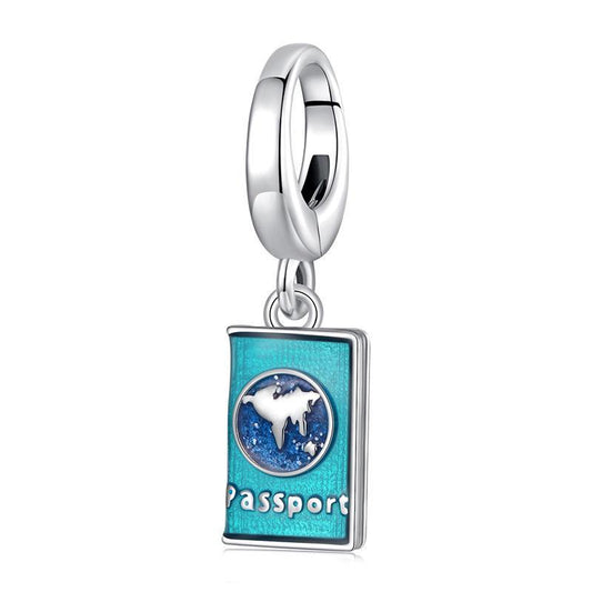 925 Sterling Silver Openable Passport Pendant For Travel
