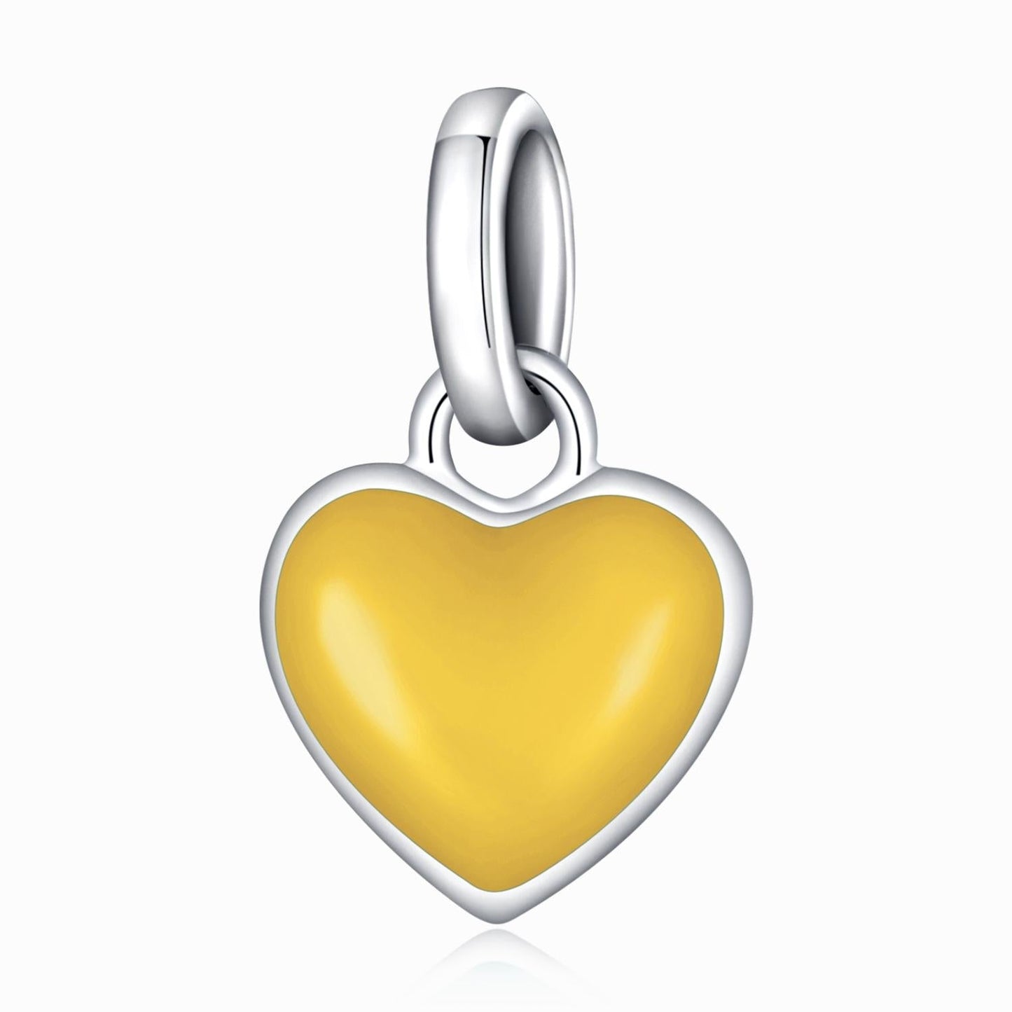 925 Sterling Silver Heart Pendant For Diy Bracelets & Necklaces - Green