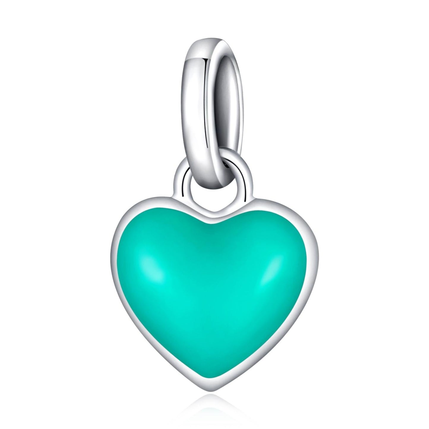 925 Sterling Silver Heart Pendant For Diy Bracelets & Necklaces - Purple