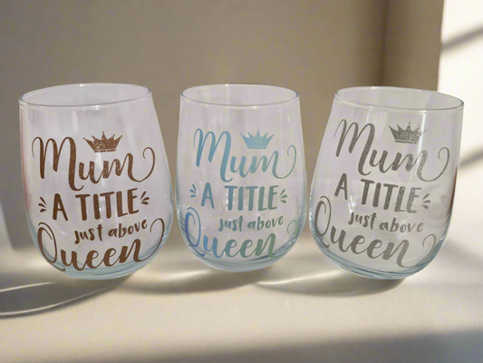 Mum wine glass