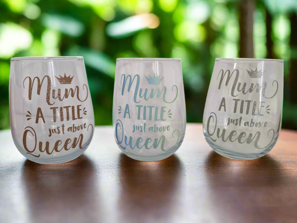 Mum wine glass