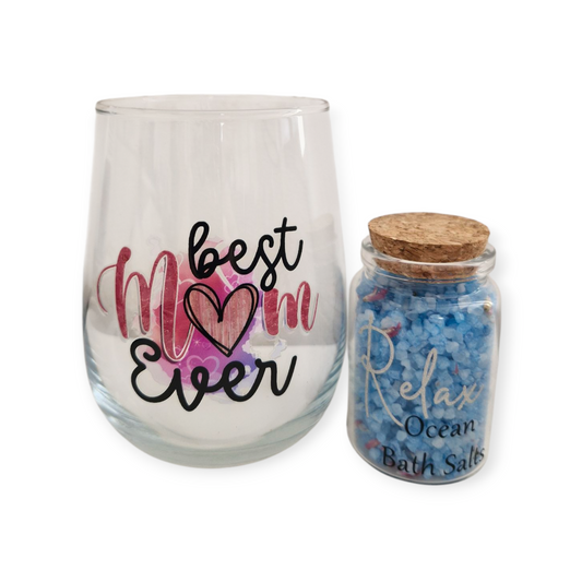 Best Mum Ever wine glass